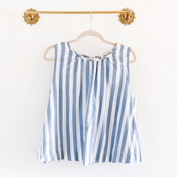 Madewell Tops - Madewell Button Back Striped Swing Tank